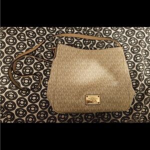 Michael Kors Beige Monogram Shoulder Bag